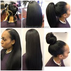 Versatile Sew-In Hair Weaves.....that actually look just like your own REAL hair!!!!😍  • • 🚫NO HUMPS/NO LUMPS! 🚫NO TRACKS SHOWING! 🚫NO LOOSE THREADS! ✔️CAN GO UP IN SEAMLESS HIGH PONYTAIL OR BUN!!! ✔️LASTS 8-10 WEEKS!!! ✔️CAN BE CREATED WITH MOST HAIR TEXTURES!!! • • Hair by Natalie B. (312) 273-8693...IG: @iamhairbynatalieb ▫️FB: Hair by Natalie B. Sew In Weave Hairstyles, A High Ponytail, Man Buns, Sew In Hair Extensions, Weave Ponytail Hairstyles, Sew In Hairstyles, Protective Hairstyles For Natural Hair, Ponytail Beanie, Hair Textures