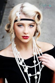 Gatsby Headband - Flapper Headband - Feather Headband - Rhinestone Headband - Girls Headband - Prom Flapper Makeup, Gatsby Outfit, Prom Headband, Great Gatsby Headpiece, Flapper Hair, Gatsby Headpiece, Gatsby Headband, Flapper Headband, Flapper Costume