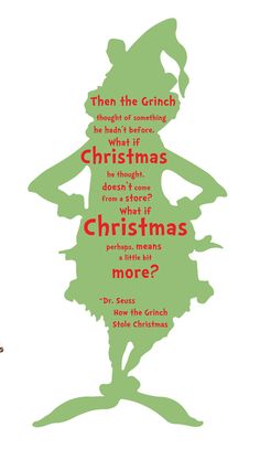 a christmas card with an image of a woman's silhouette and the words, then the grinch