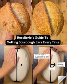 instructions for how to make a sourdough with bread in the shape of a ball