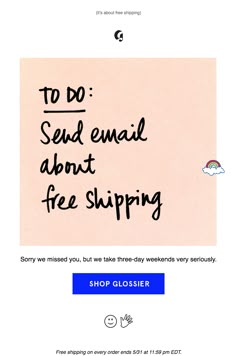 an email message with the words to do send email about free shipping on it,