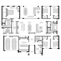 the floor plan for a three bedroom apartment with two bathrooms and an attached garage area