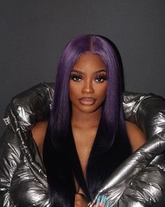 Dyed Hair Inspiration, Favorite Hairstyles, Mug Shots, Purple Hair, Gorgeous Hair, Shades Of Purple