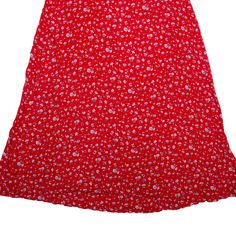 Item is in good used condition. >Size: S >Waist: 26" >Length: 38" Red Relaxed Skirt For Summer, Red Relaxed Fit Skirt For Summer, Red Knee-length Mini Skirt For Summer, Red Knee-length Lined Mini Skirt, Red Knee-length Skirt For Spring, Red Relaxed Fit Knee-length Mini Skirt, Casual Red Knee-length Mini Skirt, Long Flare Skirt, Flare Skirt