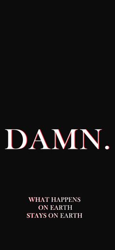 the title for damn, which appears to be written in red and black on a black background