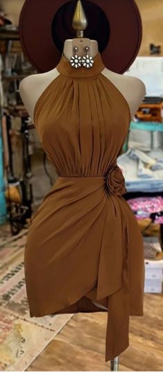 Western Dress Women, Cowgirl Dresses, Ladies Day Dresses, Looks Country, Round Neck Dress, Casual Wear Dress, Classy Dress Outfits, Round Neck Dresses, Vestidos Vintage