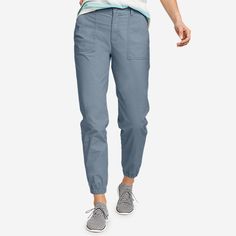 Women's Adventurer® Stretch Ripstop Jogger Pants | Eddie Bauer Sporty Everyday Cargo Pants, Relaxed Fit Straight Leg Utility Joggers, Utility Style Sweatpants For Outdoor Activities, Relaxed Fit Utility Joggers With Straight Leg, Utility Style Relaxed Fit Sweatpants For Outdoor Activities, Utility Relaxed Fit Straight Leg Joggers, Utility Straight Leg Joggers With Relaxed Fit, Casual Cargo Pants With Side Pockets, Relaxed Fit Athleisure Cargo Pants For Hiking