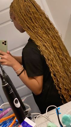 Honey Blonde Braids, Long Braided Hairstyles, Box Braid Hair, Black Hairstyles With Weave, Pretty Braids, Bohemian Braids, Brown Hair Inspo, Quick Weave Hairstyles