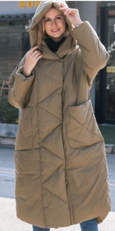 Loose Casual Long Hooded Winter Women Down Jacket Winter Jackets Women Cold Weather, Winter Coats Women Cold Weather, Long Down Coat, Long Puffer, Winter Jackets Women, Winter Coats Women, Duck Down, Down Coat, In The Winter