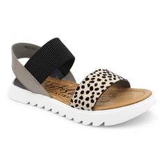 The Tia Sandal Features A Sporty, Lightweight Outsole And Elastic Straps For Easy On/Off. Tia Also Features A Simple Upper, As Well As A Padded Sock For All Day Comfort! Casual Leopard Print Sandals For Spring, Summer Leopard Print Synthetic Sandals, Spring Leopard Print Synthetic Sandals, Plastic Sandals, Memory Foam Sandals, Bow Flip Flops, Clarks Sandals, Wide Width Sandals, Miller Sandal