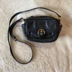 Coach Leather Crossbody Camera Bag In Black Like New Condition Originally $258 Coach Saddle Bag With Gold-tone Hardware For Travel, Coach Saddle Bag With Gold-tone Hardware, Coach Crossbody Saddle Bag, Chic Coach Crossbody Saddle Bag, Chic Coach Saddle Bag For Travel, Classic Black Crossbody Camera Bag, Chic Coach Saddle Bag With Gold-tone Hardware, Coach Leather Crossbody Shoulder Bag, Coach Leather Saddle Bag With Gold-tone Hardware