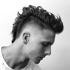 White Boy Haircuts, Short Hair Mohawk, Long Mohawk, Mohawk For Men, Short Mohawk, Mohawk Styles, Tapered Haircut