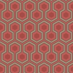 a red and brown pattern with hexagonal shapes