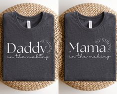 "💖 Celebrate the significant milestone of IVF transfer day with our unique \"Mama In the Making IVF Strong\" couples' t-shirts. Designed with love and understanding, these shirts symbolize the resilient journey of couples going through infertility treatments. A thoughtful IVF gift for friends or for you and your partner, it's more than just a t-shirt--it's a testament to strength, hope, and the power of love. 👕👚 Order Yours Today and Stand Together in IVF Solidarity! 💜🤝 👕 PRODUCT INFO The Bella + Canvas shirts are super soft and comfy! These t-shirts are made of light fabric and have ribbed knit collars to bolster shaping. They are extremely durable, and will withstand years of repeat washing and wearing. Shoulders, sleeves, and hems have taping for better fit over time. ✏️ DESIGN De Crew Neck T-shirt With Lettering For Gift, Ivf Onesie, Ivf Shirt Ideas, Mother's Day T-shirt With Lettering As A Gift, Mother's Day Gift T-shirt With Lettering, Mother's Day T-shirt With Lettering, Strong Couples, Significant Other, Matching Shirts