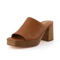 PRICES MAY VARY. Soft Premium Vegan Leather upper Genuine Leather stacked heel Memory Foam Padding Premium outsole 2.75 Inch Heel Step into these soft Vegan Leather heels! These heels sandals feature a soft comfortable upper and Memory Foam padding. Affordable Cushioned Wedge Heel Mules, Brown Block Heel Mules With Cushioned Footbed, Cheap Brown Wedge Heel Mules, Trendy Brown Wedge Heel Mules, Brown Block Heel Mules Medium Width, Kids Luggage, Luxury Store, Stacked Heel, Pharmacy Gifts