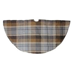 a brown and black plaid bib on a white background