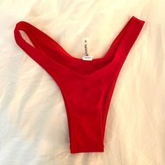 Cute High Rise Bikini Bottoms In A Bright Red Brand New Never Worn Spring Pool Red Bottoms, Red Seamless Bottoms For Summer, Seamless Red Bottoms For Beach Season, Red Seamless Summer Bottoms, Red Seamless Bottoms For Poolside, Red Party Bottoms For Beach Season, Bright Red, Lady In Red, Womens Swim