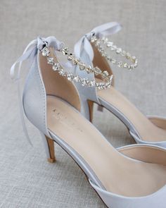 Elegant Embellished Wedding Shoes For Bridesmaid, Elegant Embellished Bridesmaid Wedding Shoes, Satin Heels With Rhinestones For Wedding, Embellished Ankle Strap Wedding Shoes, Wedding Shoes With Rhinestones And Ankle Strap, Crystal-embellished Wedding Shoes With Ankle Strap, Silver Heels For Bridesmaids, Silver Ankle Strap Wedding Shoes With Crystals, Crystal Heels Cinderella