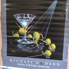 an advertisement for the martini drink is shown