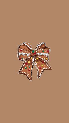 a gingerbread bow on a brown background