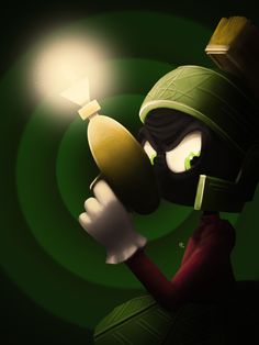 a cartoon character is holding a flashlight in his hand and looking at something off to the side