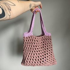 Gorgeous tote bag/hand bag made of recycled r-shirt material. This bag is so summery and pairs great with any outfit. Nice and spacious to fit all your bits and bobs. This is hand made by! 🫶🫶 Great as a school bag too! Tote Bag Summer, Summer Beach Bag, Purple Crochet, Crochet Tote Bag, Bag School, Bag Summer, Crochet Rose, Crochet Tote, Book Bag