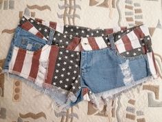 FREE SHIPPING Mid Waist Jeans Shorts USA Flag Printed JKP4667 Patriotic Fitted Bottoms For 4th Of July, Fitted Flag Print Bottoms For Summer, Fitted Summer Bottoms With Flag Print, Patriotic Stretch Bottoms For 4th Of July, Mid Waist Jeans, Beautiful Shorts, Everything Is Fine, Waist Jeans, Nice Shorts