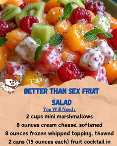 a recipe for a fruit salad is shown here