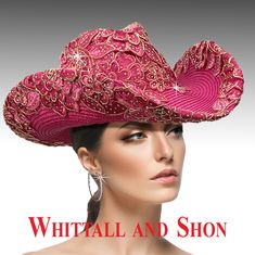 "Beautiful and delicate embroidered lace enhance the crown and brim of this cowboy hat. The lace is further embellished with a magical sprinkle of crystals. The crown is 4.5\" and the brim is 5\". The adjustable sweat band allows for different head sizes." Luxury High Crown Top Hat For Western-themed Events, Luxury Crown Costume Hat For Costume Party, Luxury High Crown Costume Hats For Women, Luxury Formal Fitted Cowboy Hat, Luxury Hats With Curved Brim For Western-themed Events, Luxury Flat Crown Top Hat For Country Events, Luxury Adjustable High Crown Cowboy Hat, Luxury Adjustable Tall Crown Hats, Rodeo Queen Hat Crown Christmas Tree