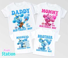 💖WELCOME TO MY STORE💖 Custom t-shirts for all occasions, we can capture all your ideas on t-shirts for birthdays, parties and family trips. ✨ Product details ✨🌬️ Fabric and comfort: Our products are made with breathable, comfortable and somewhat elastic materials. 🌞 Occasion: We have t-shirts for all seasons of the year, short sleeves, 3/4 sleeves and long sleeves we can customize them for any occasion such as birthdays, holidays, trips, theme parties and much more, you can send us the desig Family Birthday Shirts, Family Trips, Family Birthday, Gift For Boys, Blue Party, Matching Tees, Blue Dog, Family Shirt, Family Birthdays