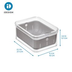 Upgrade your fridge organization with the iDesign Crisp Produce Storage Bin, made with iD renew 100% Post-Consumer Recycled Clear Plastic. These innovative fridge storage containers feature a double-layered design to help keep a variety of produce fresh. The inner colander basket with open-draining design allows water and liquid to strain through to the bottom of the bin, while also making it easy to wash, rinse, and air dry for ideal fruit storage. The removable notched lid provides additional Fridge Storage Containers, Produce Storage, Pants Rack, Cupboard Shelves, Bamboo Shelf, Linen Cupboard, Bamboo Plates, Efficient Storage, Fridge Storage