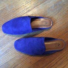 Perfect Condition, Never Worn. Does Not Include Box. Aquatalia Royal Blue Suede Loafers Size 6. These Are Such A Stunning Color Of Shoe. Amazing Statement Piece. Blue Slip-on Loafers For Fall, Blue Summer Loafers For Work, Blue Summer Workwear Loafers, Blue Slip-ons With Leather Sole For Spring, Blue Slip-on Flats With Almond Toe, Spring Blue Slip-ons With Leather Sole, Blue Slip-on Flats For Fall, Blue Leather Flats For Fall, Chic Blue Slip-on Mules