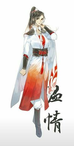 an anime character is dressed in traditional chinese clothing