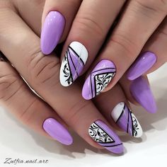 Nail Art Viola, Boho Nails, Unghie Nail Art, Eye Nail Art, Gel Nail Art Designs, Purple Nail Designs, Lavender Nails