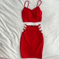 Sexy 2pc Red Skirt Set With Crop Top From Fashion Nova. Worn Once In Picture Shown. Super Cute Looks Brand New Red Skirt Set, Fashion Nova Skirt, Luxury Tote Bags, Red Skirt, Cute Looks, Red Skirts, Skirt Sets, Fashion Nova, Skirt Set