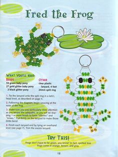 an advertisement for frog toys with instructions on how to make them and what to put in it