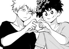 two people are touching each other in black and white anime characters, one is holding the other's hand