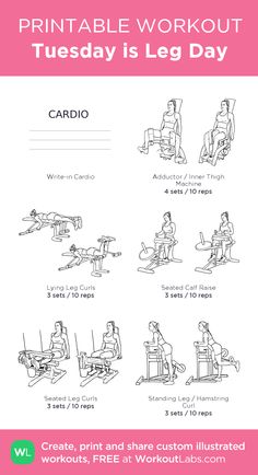 the printable workout poster for this cardio is perfect to use on your gym equipment