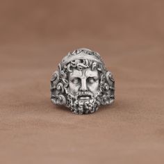 God of The Sea Poseidon Statement Ring, Trident Engraved Greek Mythology Ring, Roman God Neptune Ring, Handmade Sterling Silver Biker Ring Made of 925 silver and handcrafted by hand, this ring is not only an accessory piece that complements your daily elegance, but also has details that will reflect your character and style. It is also a great gift to give to your loved ones on their special days. At SavisSilver, we always give importance to the satisfaction of our customers, we recommend you to Ancient Style Silver Ring For Gift, God Neptune, Biker Rings, Greek Mythology, Handmade Sterling Silver, Ring Handmade, Statement Ring, Beautiful Rings, Silver Fashion