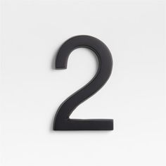 the number two is black against a white background