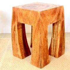 Strata Furniture Blocky Table in Walnut Monkey Pod Wood, Organic Furniture, The Butcher, Drum Table, Walnut Oil, Square Top, Outdoor Stools, Repurposed Items, Block Style