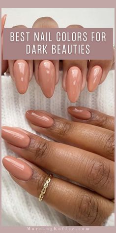 These are the best nail color ideas for dark skin. Though all colors are stunning for any dark or brown complexion, these 20 nail colors will stand even more on dark beauties. Nail Color Autumn 2024, Melanin Nails Dark Skin, French Nails For Dark Skin, Pedicure Ideas For Brown Skin, Gel Shellac Nails Ideas, Nail Polish Colours On Brown Skin, Brown Nails For Brown Skin, Maroon Nails On Brown Skin, One Color Fall Nails