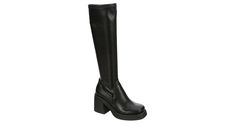 MADDEN GIRL Womens Lax Tall Boot - BLACK Spring Knee-high Boots For Streetwear, Knee-high Boots For Spring Streetwear, Casual Stretch Boots With Round Toe, Spring Streetwear Knee-high Boots, Sporty Black Boots For Spring, Trendy Black Full Length Boots, Trendy Full Length Black Boots, Black Full Length Trendy Boots, Casual Full Length Boots For Fall