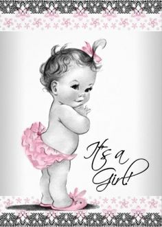 a drawing of a baby girl wearing a pink tutu and holding her hand on her chest