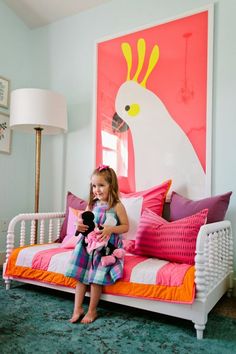 An oversized art print is a great way to add that 'wow' factor to your child's bedroom.  Shop Hello Cocky! by Catherine Culvenor for Minted Eclectic Kids Room, Little Spaces, Large Scale Art, Oversized Art, Kids Room Inspiration, Rooms Reveal