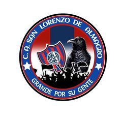 the emblem for the club de santiago is shown in red, white, and blue