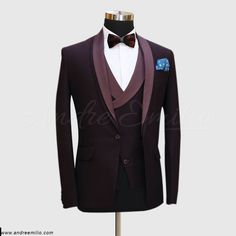 Whether you prefer to purchase our exquisite bespoke rosewood maroon tuxedo as-is or personalize it to your precise preferences and measurements, we’re here to help! 3 Piece Tuxedo, Maroon Tuxedo, Bespoke Suit, Suit Designs, Wool Fabric, Lining Fabric, Jacket Style