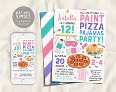 a birthday party with pizza and other items