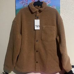 Worn A Few Times, No Longer New With Tags But Still Great Condition. Reposhing This Item I Purchased From @Whoissydneygray. Loved It, But Ready To Rotate For Something New. Questions? Leave A Comment Below! Relaxed Fit Long Sleeve Fleece Jacket For Winter, Winter Long Sleeve Relaxed Fit Fleece Jacket, Casual Brown Fleece Jacket, Casual Fleece Jacket For Cold Weather, Casual Relaxed Fit Fleece Jacket For Winter, Casual Brown Fleece Jacket With Pockets, Zara Winter Tops With Pockets, Zara Jackets, Mens Fleece