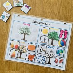 an autumn themed sorting and matching activity for toddlers